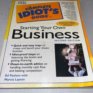 'The Complete Idiot's Guide to Starting Your Own Business' - Yellow Cover